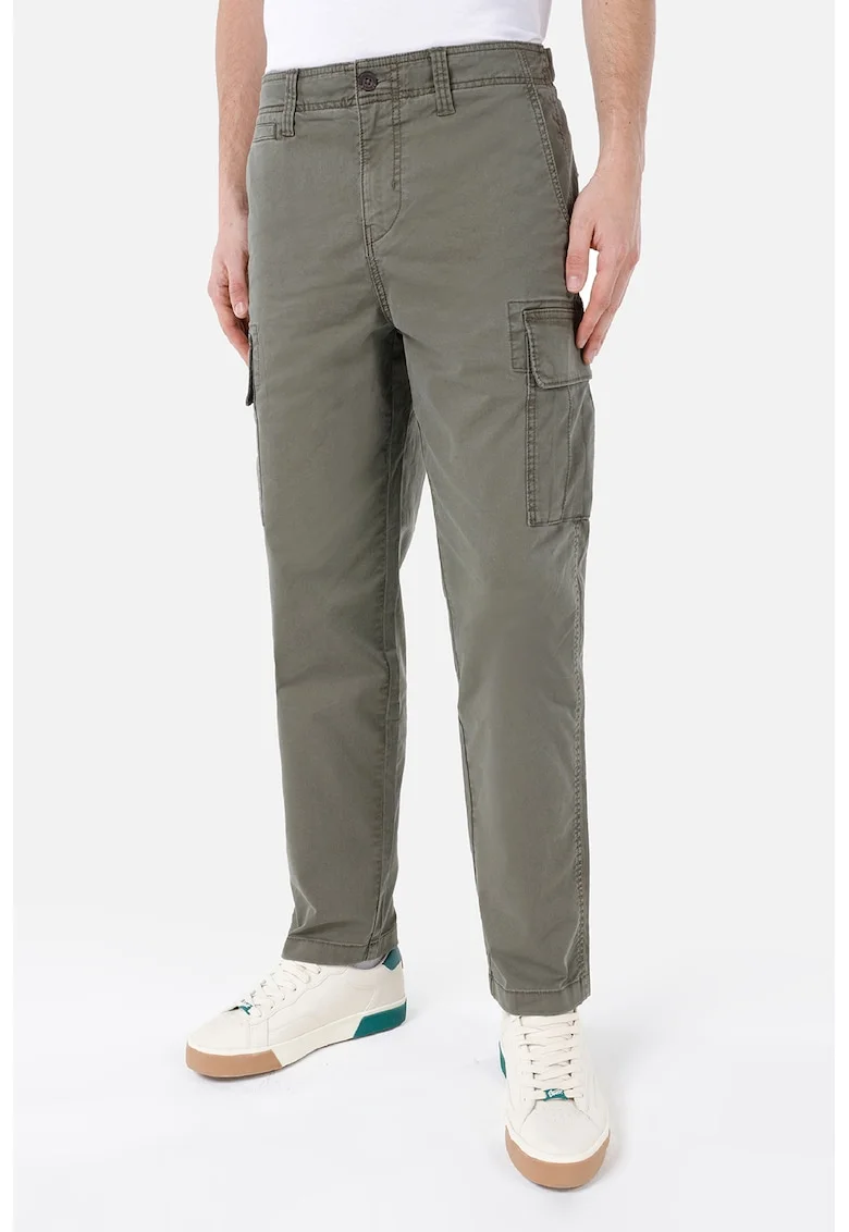 Pantaloni cargo cu talie medie, Gri inchis