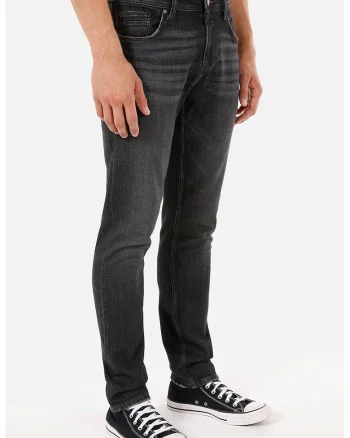 Blugi skinny cu aspect decolorat, Negru