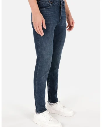 Blugi slim fit cu 5 buzunare, Albastru prafuit