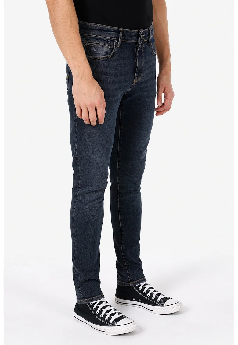 Blugi slim fit cu talie joasa Danny, Albastru