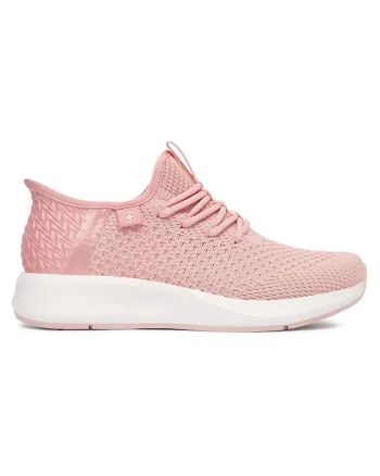Pantofi sport dama  material textil, sistem inchidere siret, Roz