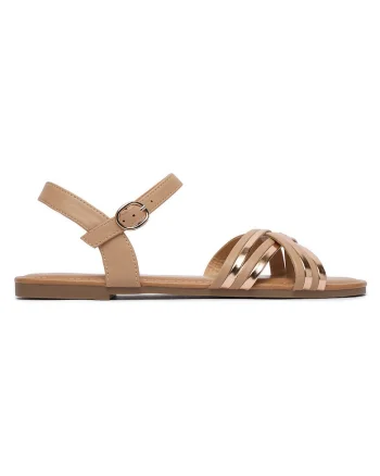 Sandale dama  bej, piele ecologica, Bej