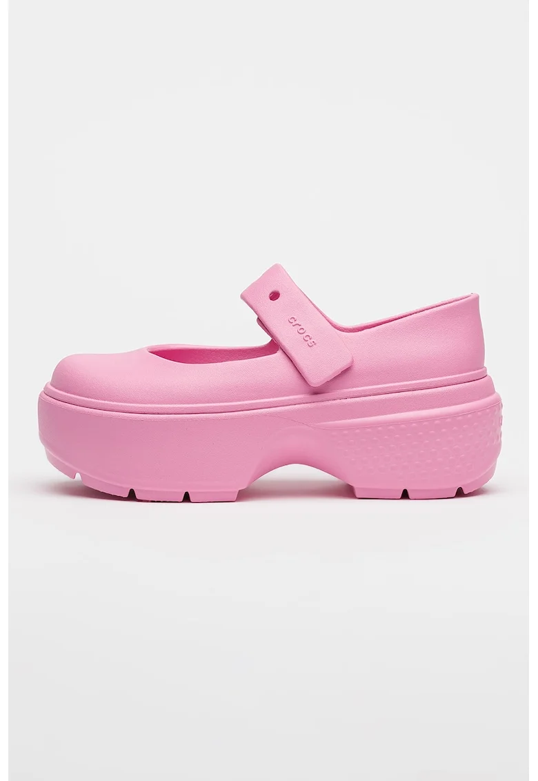 Balerini Mary Jane cu aspect masiv Stomp, Roz