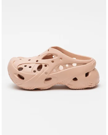 Saboti demi-wedge cu design perforat Caged, Roz somon