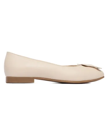 Balerini  dama, bej, piele naturala, Bej