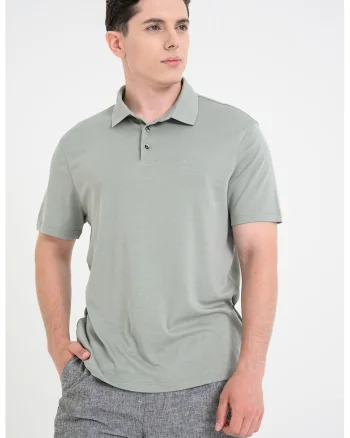 Tricou polo din bumbac cu monograma brodata discreta