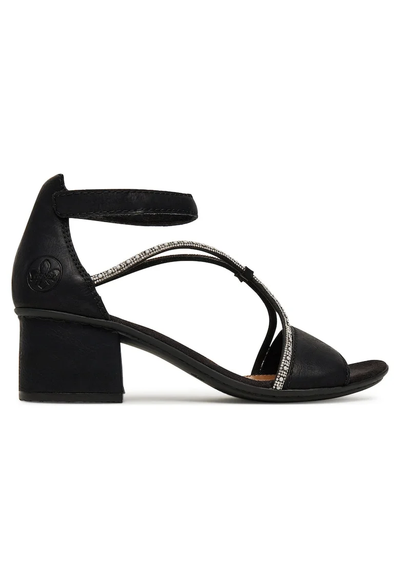 Sandale dama  elegante, cu toc mediu, Negru