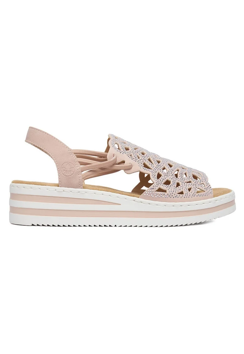 Sandale dama  platforma, roz, Roz