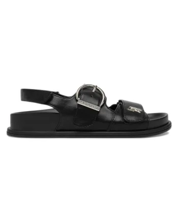 Sandale dama  piele ecologica, negru, Velcro, Negru
