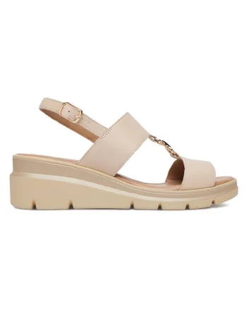 Sandale dama  bej, piele naturala, catarama, Bej