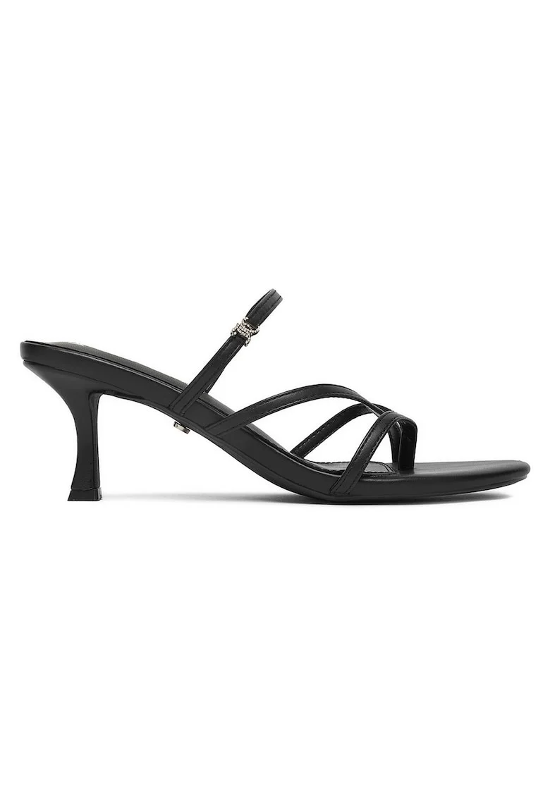 Slapi dama  negru, piele ecologica, Negru
