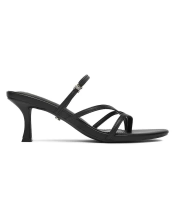 Slapi dama  negru, piele ecologica, Negru