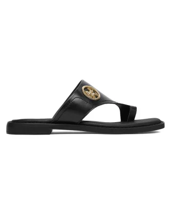 Papuci dama,  piele naturala, negru, piele, Negru