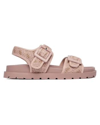 Sandale  roz, piele ecologica, sistem inchidere catarama, Roz