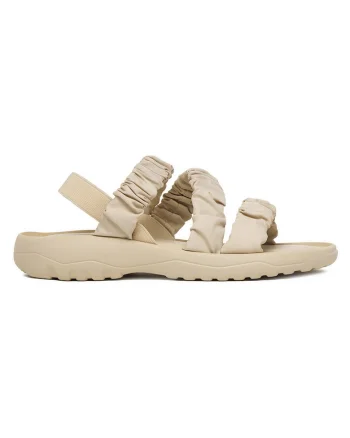 Sandale  bej, textil, piele ecologica, Bej