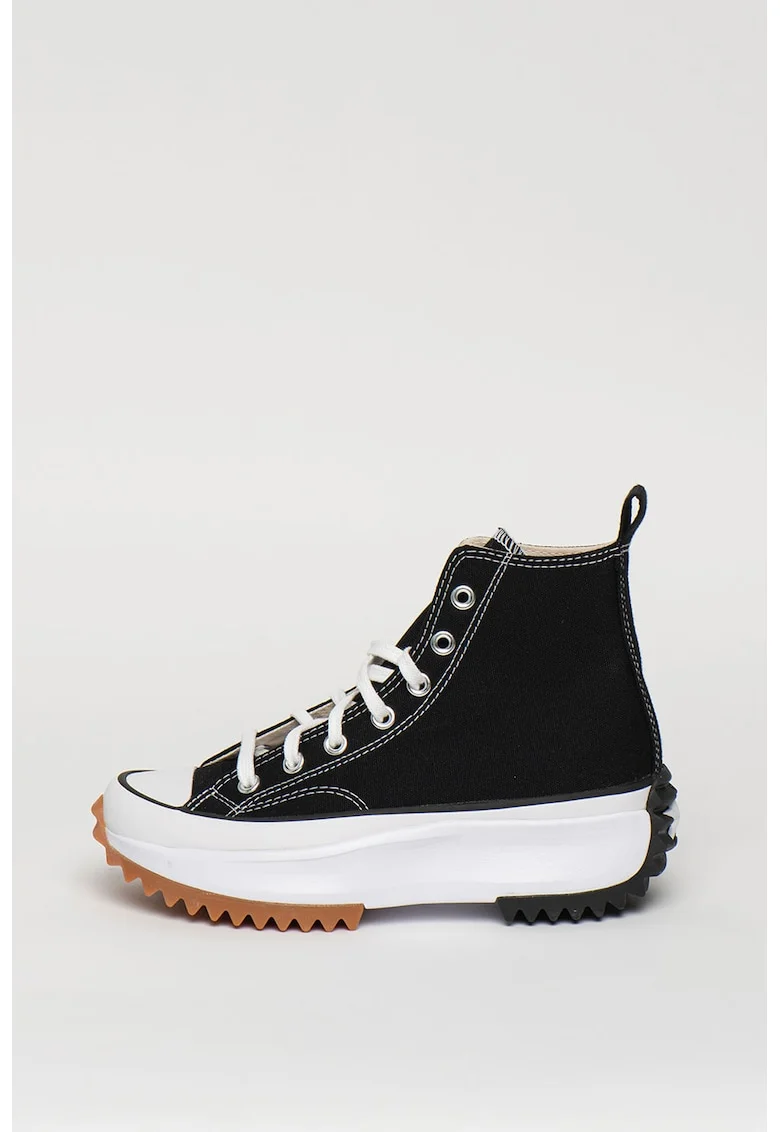 Tenisi inalti unisex cu talpa flatform Run Star Hike, Negru/Alb optic