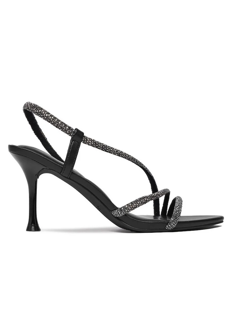 Sandale dama  negru, toc stiletto, Negru