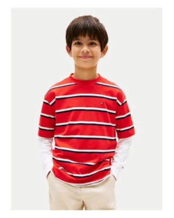 Tricou din bumbac, in dungi,