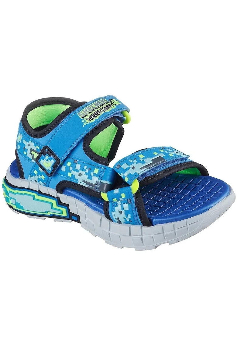 Sandale Mega Craft cu velcro si talpa plata, Albastru