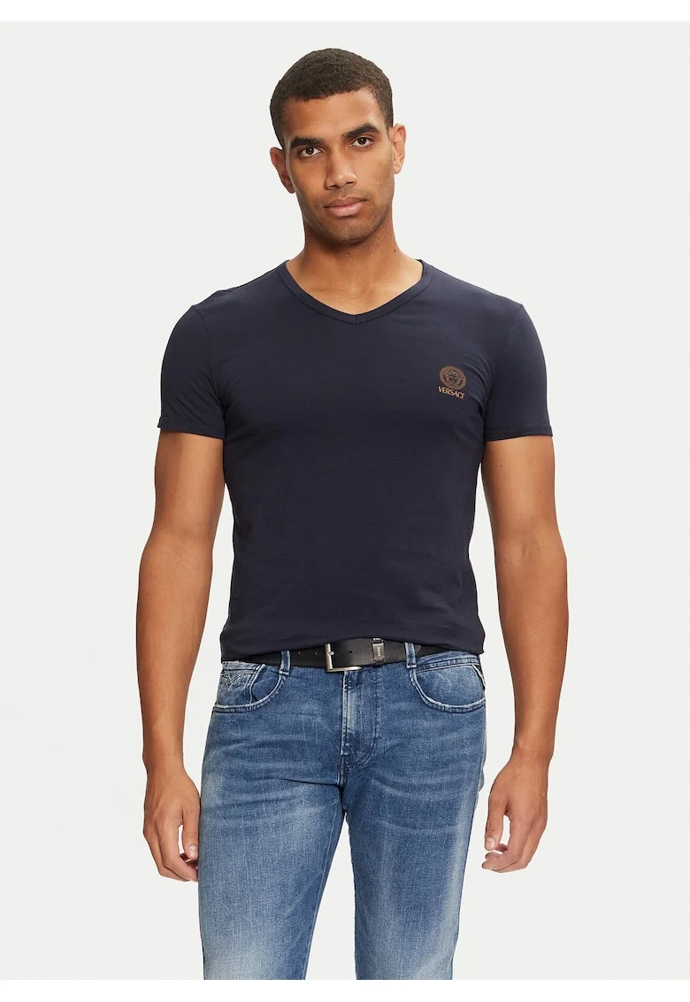 Tricou Barbati,  Bleumarin, bumbac cu elastan,