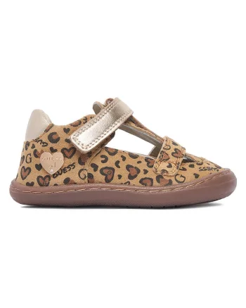 Pantofi copii  piele naturala, velcro, maro