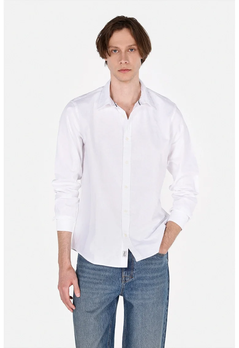 Camasa Oxford regular fit, Alb optic