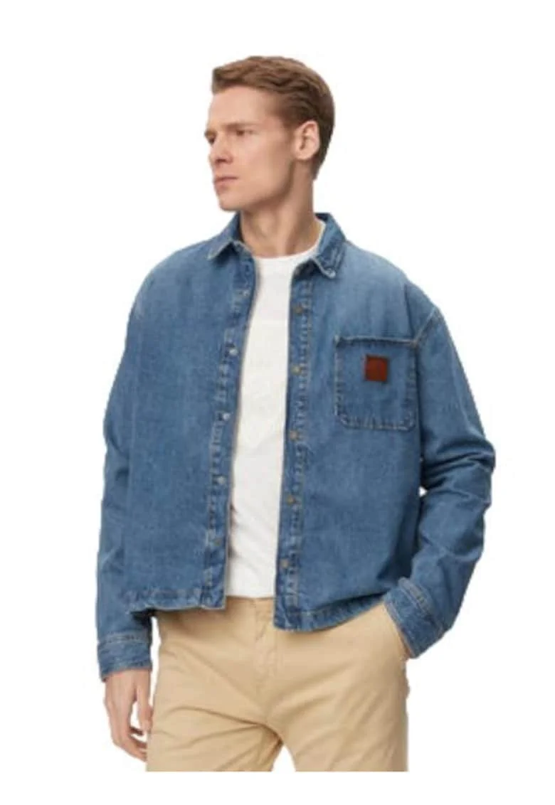 Camasa barbati,  oversize, albastru, bumbac
