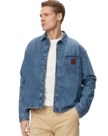 Camasa barbati,  oversize, albastru, bumbac