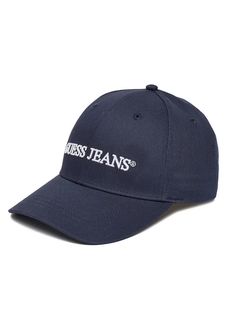 Sapca cu viziera din textil, unisex, cu logo brodat, bleumarin