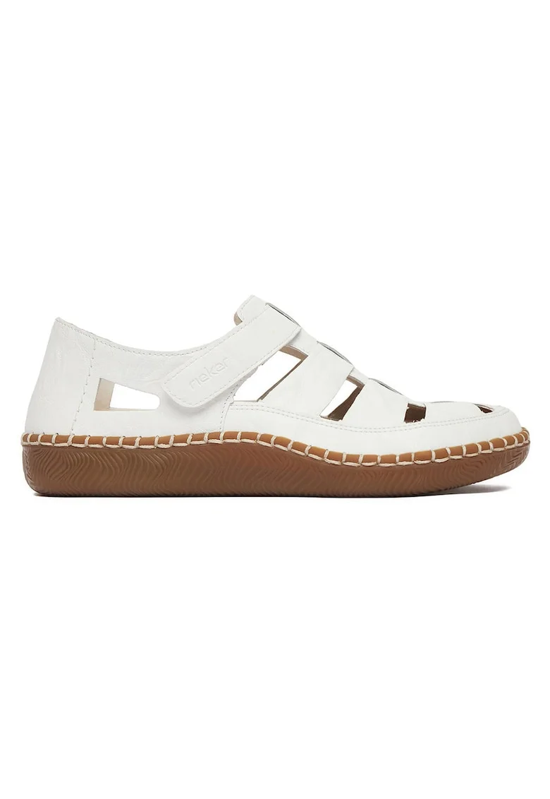 Pantofi dama,  N2453-80, piele naturala, alb, velcro