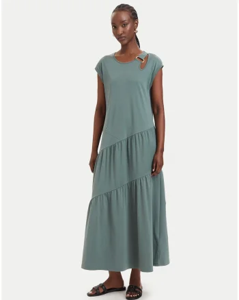 Rochie casual Dama,  verde, bumbac/poliester,