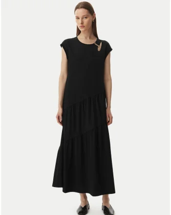 Rochie maxi cu maneci scurte