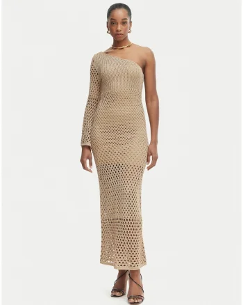 Rochie plaja  asimetrica, maneca lunga, multicolor,