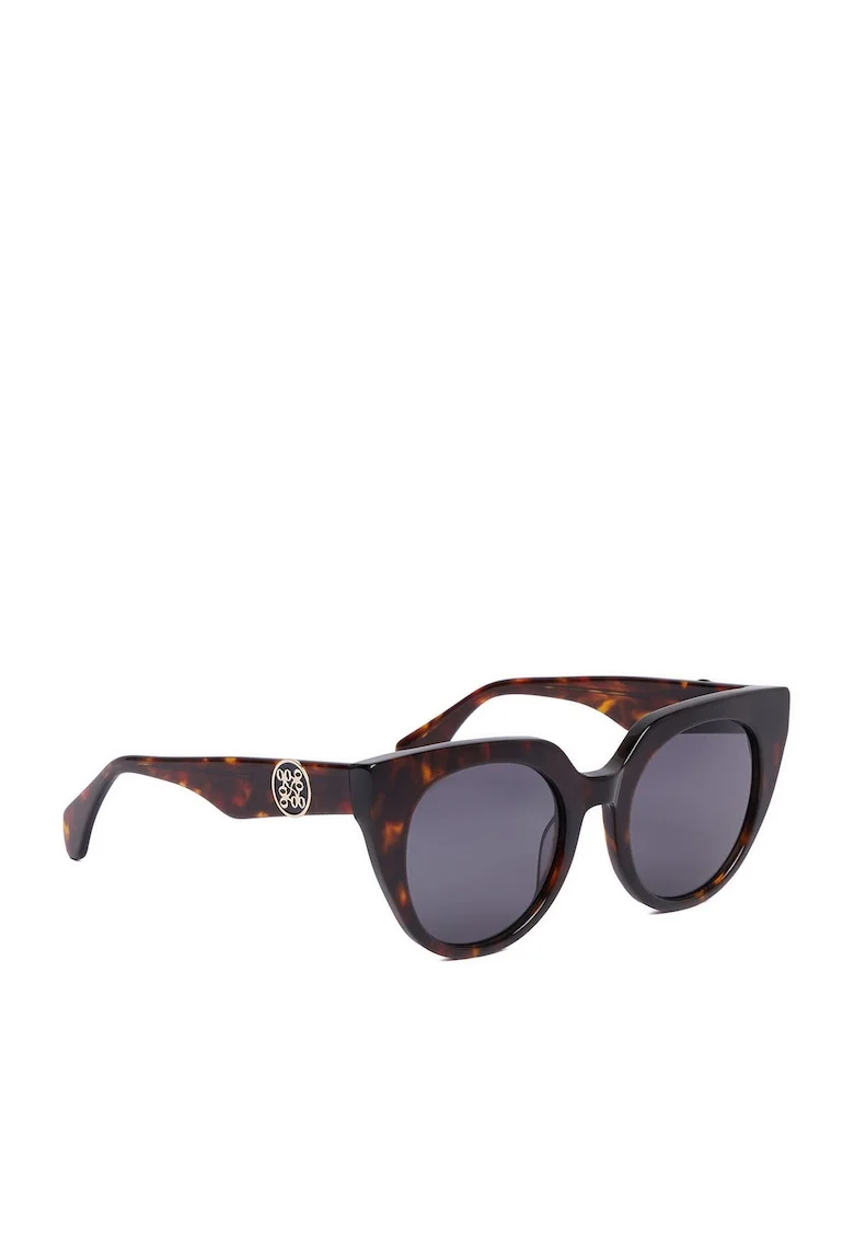 Ochelari de soare din material sintetic cu rame in forma de fluture, lentile UV400, Maro, Marime unica