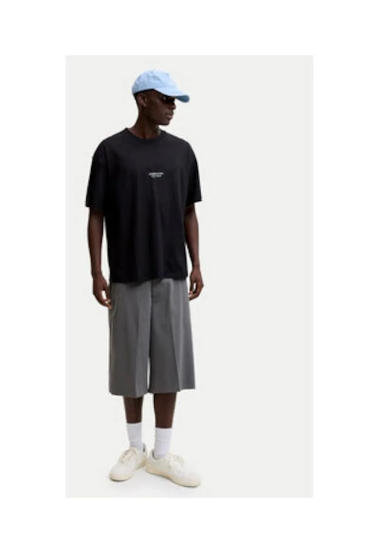 Tricou barbati,  negru, bumbac, imprimeu grafic,