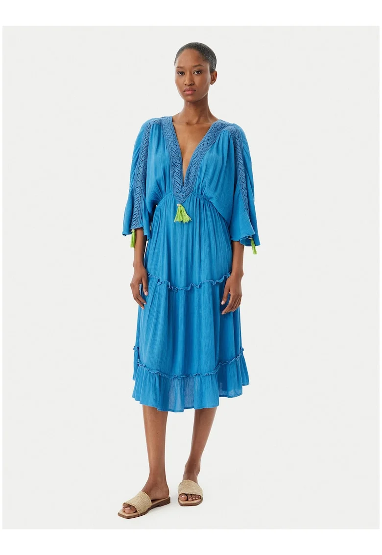 Rochie plaja  midi 3/4, Albastru