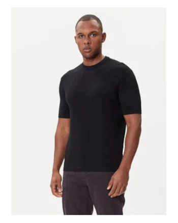 Tricou barbati,  negru, viscoza-poliamida, maneca scurta,
