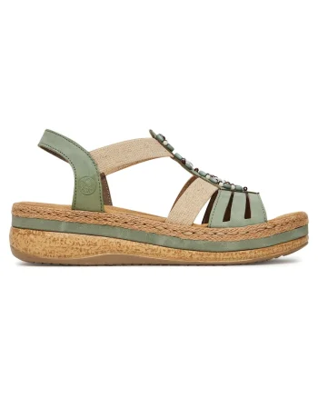 Sandale dama  model V0920-52, verde, textil,