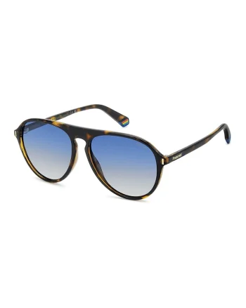 Ochelari de soare aviator cu lentile polarizate, Negru/Maro