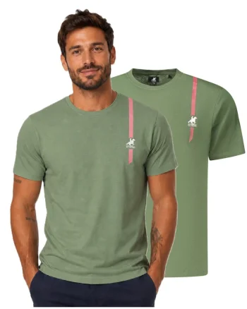 Tricou cu decolteu la baza gatului si detaliu logo in piept