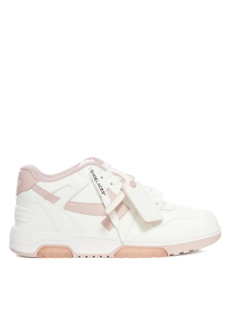 Sneakers femei, Off White Out of Office, Alb Roz, Alb/Roz
