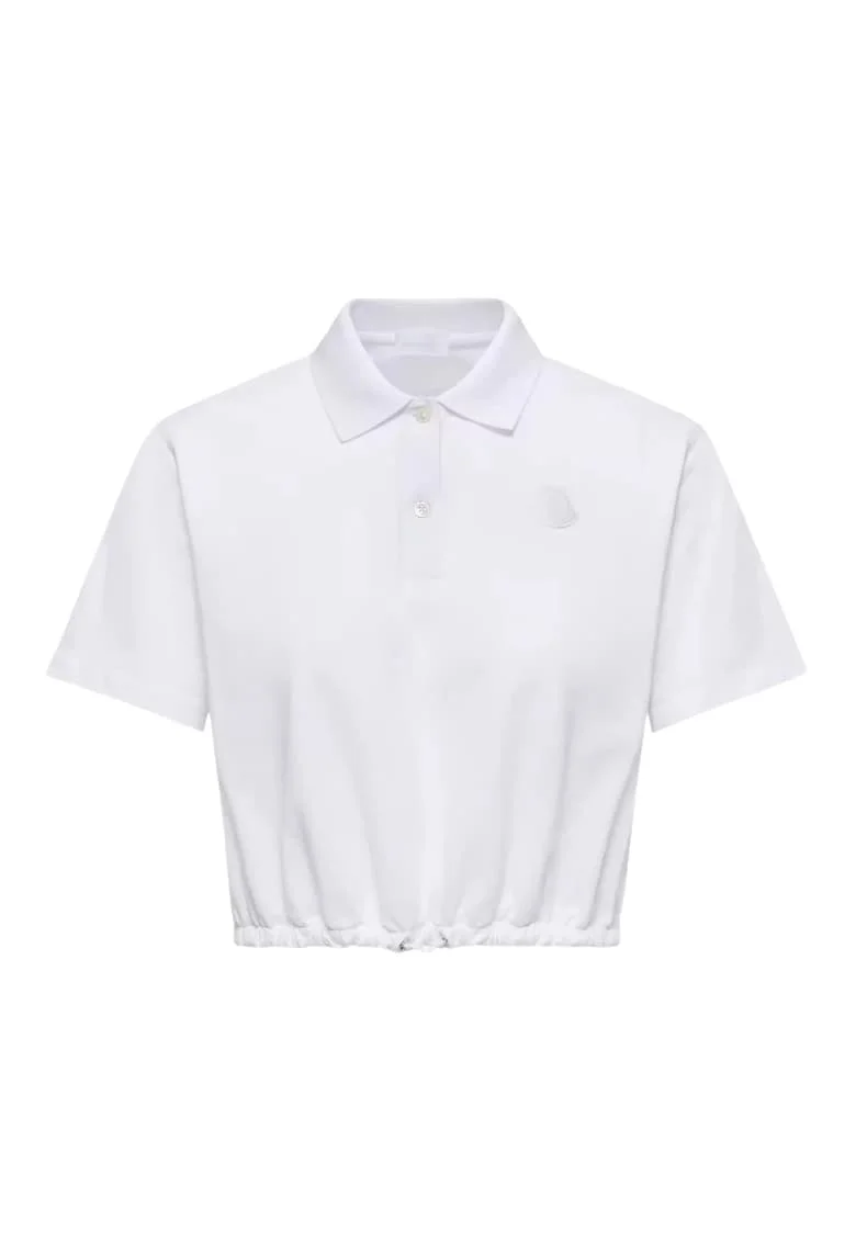 Tricou femei,  Cropped Cotton Piquet Polo, Alb