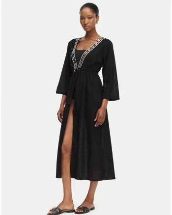 Kimono Dama,  Negru, bumbac, Negru