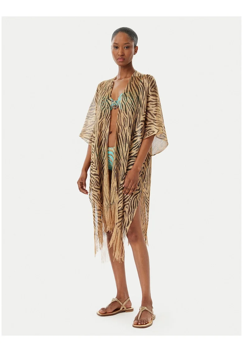 Kimono dama  animal print, multicolor, maneca 3/4, Multicolor