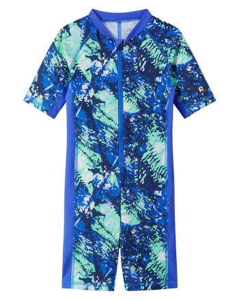 Costum de baie copii,  unisex, grafic, verde, poliamida/elastan