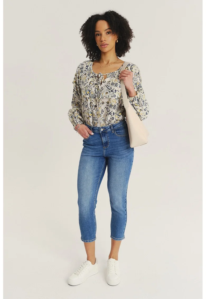 Blugi skinny capri, Albastru