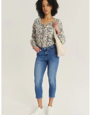 Blugi skinny capri, Albastru