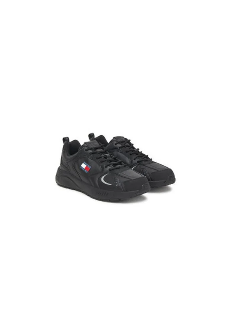 Pantofi sport pentru barbati,  305553119, piele ecologica, negru