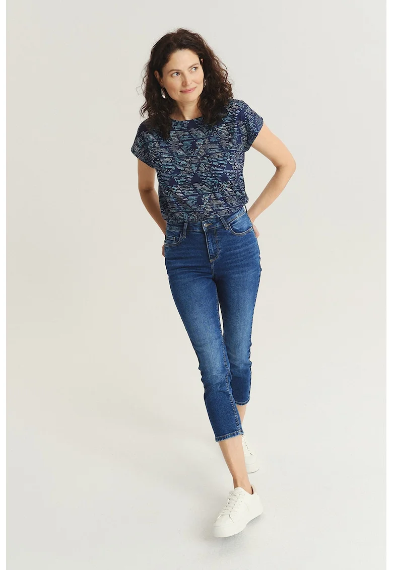 Blugi skinny capri, Albastru inchis