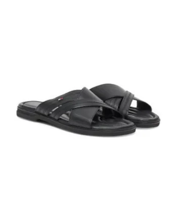 Papuci barbatesti,  piele naturala negru